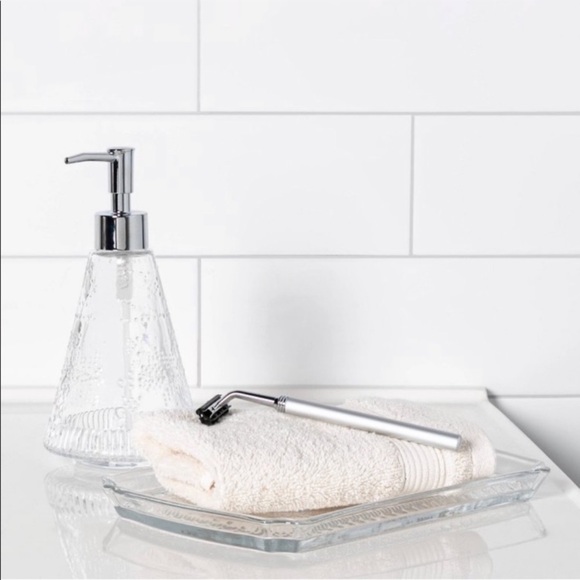 THRESHOLD Soap pump‎ Glass Tumbler Soap tray clear NIB bathroom accessories - Picture 1 of 8